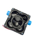Four Chamber Diaphragm Pump Housing Replacement Kit With Pressure Switch And Membrane For RV Water System Spare Part You Can Trust Durable Construction Easy Install Keeps Water Pressure Steady And Reliable On The Road black four-chamber housing with blue ports