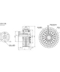 Technical drawing of a Rotary Magnetic Powder Brake With Hollow Shaft Casing For Precise Torque Control ZA200A 200NM