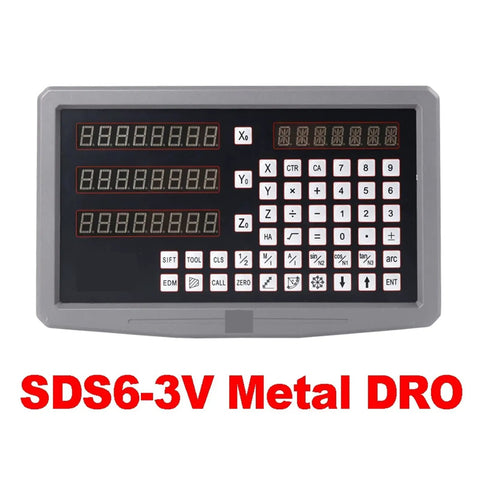 Boss Level Digital Readout Kit For Lathe Mill Rig featuring a display with multiple readouts and buttons, metal housing.