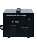 Front view of Heavy Duty Voltage Converter Transformer 3000W Step Up And Down 110V To 220V with dual outlets.