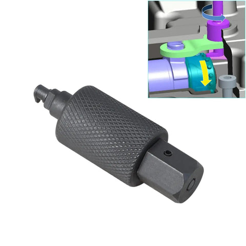 DCT Clutch Actuator Adjuster Abrasion Compensation Tool For Hyundai And Kia Vehicles Direct Access For Gear Tweaks And Smooth Clutch Calibration For Quick Fit And Long Lasting Performance, black steel tool with knurled grip