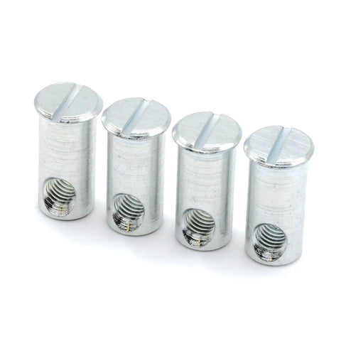 Rock Solid Replacement Flanged Cross Dowel Assembly Nuts Compatible With Ikea Part 121114 For Sniglar Myllra Cribs, silver, 20mm size.