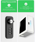 Universal Lockable EV Charger Outdoor Enclosure And Heavy Duty Metal Protective Guard For Level 2 Charging Stations, showing dual security lock and cooling vent.