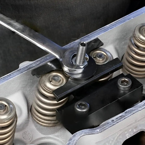 Valve Spring Compressor Tool Kit for LS Engines LS1 LS2 LS3 LS6, Aluminum Alloy Valve Spring Removal close-up view in use