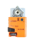 Heavy Duty Electric Damper Actuator LMC24A Series orange and gray motor with mounting bracket for ventilation systems.