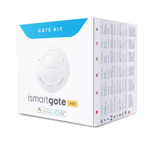 Box of Mini Smart Gate Opener Kit With WiFi Remote Control, Works With Alexa And Google Home, iPhone and Android, Left Door Open Alert