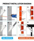 Heavy Duty Flag Pole Holder Mounting Bracket For Outdoor Railings Decks And Walls, Carbon Steel With Dual Layer Rust Resistant Coating, installation diagram