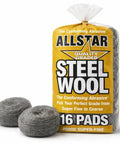 Fine 0000 Steel Wool Pads 16 Pack For Buffing Polishing Matte Finish Transformations DIY Friendly Metal Polish On Stainless Steel And Chrome Plus Furniture Wax Prep, packaging with steel wool pads