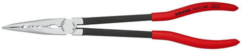 Extra Long Angled Needle Nose Pliers 11 Inch Slim Profile With Four Groove Jaws For Deep Reach Gripping Small Pipes Screws