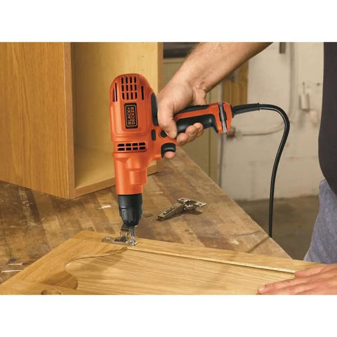 Corded Drill With 5.5 Amp Motor And 3/8 Inch Chuck, Variable Speed For Precise Drilling, Compact And Handy For Tight Spaces, Onboard Bit Storage For Quick Bit Changes And Small DIY Projects