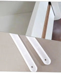 Plastic Drawer Slides Replacement Set White Bottom Mount Rails For Cabinets And Furniture shown in detail, 2-pack