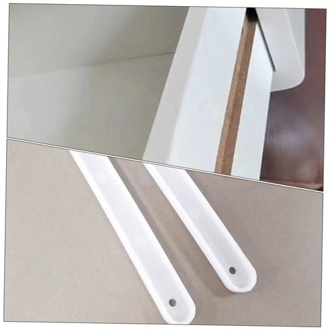 Plastic Drawer Slides Replacement Set White Bottom Mount Rails For Cabinets And Furniture shown in detail, 2-pack
