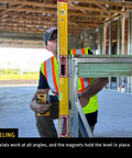 Professional using Magnetic 32 Inch Level Type 96M for Pros Heavy Duty Aluminum Body Rare Earth Magnets Grab Metal Surfaces