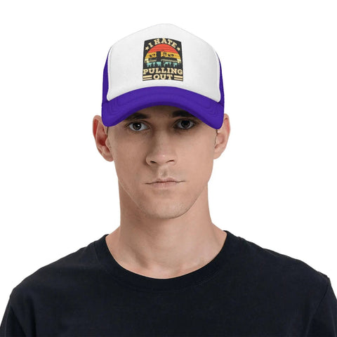 I Hate Pulling Out Funny Camper RV Camping Trailer Mesh Trucker Hat For Guys And Gals Lightweight Breathable Baseball Cap