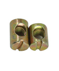 Heavy Duty Carbon Steel Cross Dowel Barrel Nuts M6 M8 Set For Furniture Assembly, Slotted Barrel Nuts For Right Angle Joints