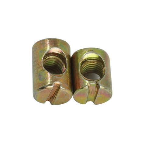 Heavy Duty Carbon Steel Cross Dowel Barrel Nuts M6 M8 Set For Furniture Assembly, Slotted Barrel Nuts For Right Angle Joints
