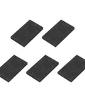 Set of 5 graphite rectangle block disk ingots, 50x30x5mm, for melting and electrolysis. High purity graphite electrode plate sheets.