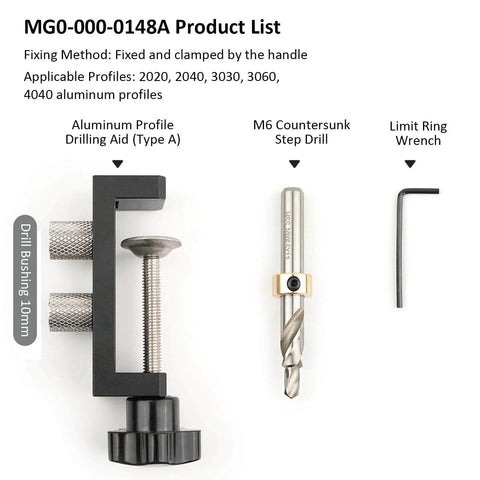 Aluminum Profile Drill Guide For 2020, 2040, 3030, 3060 European Standard Extrusion, Precision Drill Jig For Engineers And DIYers, 0.1mm Tolerance