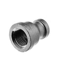 Pro Grade 304 Stainless Steel Reducing Coupling connects 1 to 3/4 inch pipes with female NPT threads.