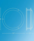 Diagram of dimensions for LED Retrofit Downlight Kit For Five To Six Inch Can Lights 4 Pack With 1000 Lumens, showing 9.8" x 3.4" size