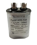 Heavy Duty Drop In Replacement Fan Capacitor For RV Air Conditioner Replacement 7.5 Microfarad 370 VAC 50 60 Hz Oval Metal Through Hole Mount