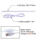 Lit 5W 6000K USB LED Light Bar For 3D Printers With Aluminum Body And Mount, LED size 300x17x8mm, USB cable length 1.8m.