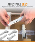 Folding 3 Step Aluminum Boat Ladder With Wide Non Slip Steps For Fishing Pontoon Boats Yacht And Dock Heavy Duty Marine Grade Aluminum Cushioned Gunwale Hooks Adjustable Legs Safe Secure Boarding adjustable legs with 4 grooves