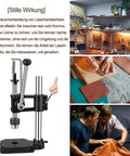 Leather Hole Puncher Hand Punching Machine Manual Press Tool Kit for DIY Crafting with Chuck and PP Plate shown in use