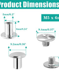 Kickass Heavy Duty Phillips Head Chicago Screws M5 X 6Mm Binding Post Fasteners dimensions including size and shape details.