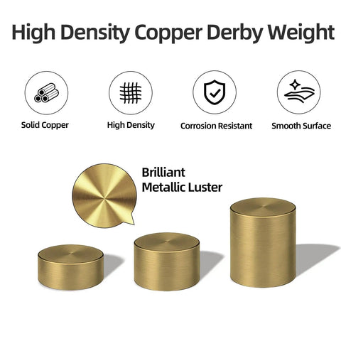 Copper Pinewood Derby Weights Kit Must Have With Three Sizes One Quarter Ounce One Eighth Ounce One Sixteenth Ounce Four Point Five Ounces Plus Graphite Powder Lubricant Anti Tarnish Coated For Derby Car Wheels And Axles