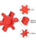Six Pack L110 Jaw Coupling Inserts Red Urethane Flexible Solid Type Center Inserts For L Jaw Couplings L Jaw Coupler Set Replacement High Strength Durable Drive System, 6 piece
