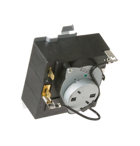 WE4M532 Dryer Timer Replacement for GE Dryers, OEM Quality Control Part, black compact electrical component shown at an angle