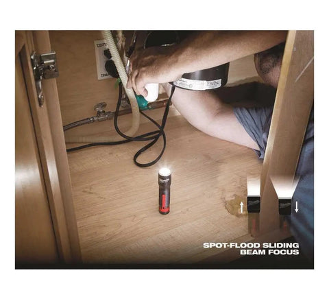 Adjustable Focus 325 Lumen Flashlight With 18 Hour Battery Life And Rugged Aluminum Build for Under Sink Tasks