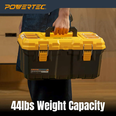 Tough As Nails 19 Inch Tool Box With Trays Lockable Portable Storage Organizer Built Heavy Duty For Shop Gear And Bits Water Resistant Workhorse Chest All Season Workshop Essential