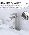 Modern Single Handle Gold Vessel Sink Faucet With Brushed Gold Finish on white counter, brushed nickel treatment inset