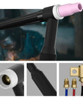 WP 20F 250Amp Water Cooled TIG Welding Torch With Flexible Head And 25 Foot Cable Pro Grade Build Built To Last For Steel And Aluminum Welds Gas And Water Line Connections Included