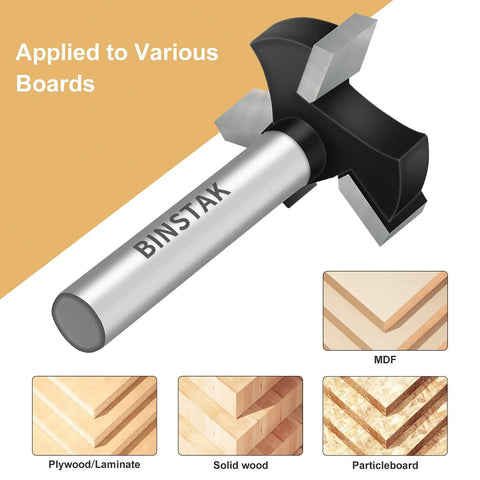Pro Grade CNC Spoilboard Surfacing Router Bit 1 Quarter Inch Shank, 1 Inch Cutting Diameter, Carbide Tip with Anti Kickback