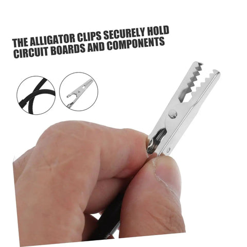 Close-up of alligator clip from Flexible Soldering Arm Clamps for DIY Projects and Welding Tools Magnifying Glass Lamp Clamp.