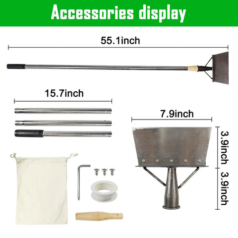 Adjustable Long Handle Steel Flat Shovel For Outdoor Cleaning And Weeding Multifunction Snow And Ice Scraper Tool parts display