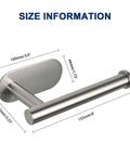 Premium Thickened Stainless Steel Self Adhesive Toilet Paper Holder Rustproof No Drill Needed For Bathroom dimensions image