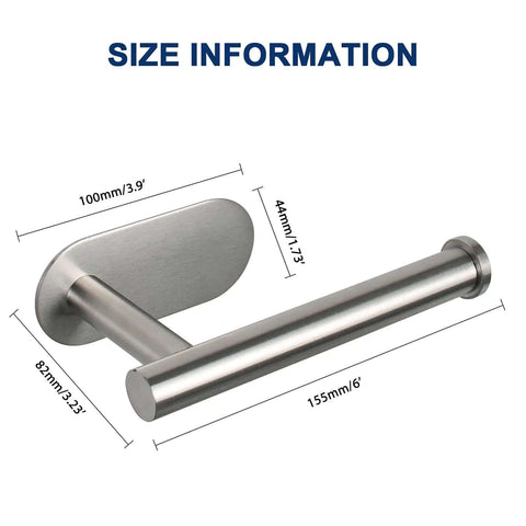Premium Thickened Stainless Steel Self Adhesive Toilet Paper Holder Rustproof No Drill Needed For Bathroom dimensions image