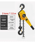 Handy Portable Hand Wrench Hoist With Tough Mn Steel Hook For Crane Wire Tensioning And Manual Lifting Projects At 2 Ton Capacity with 1.5m chain.