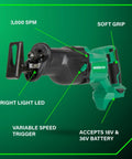 All-In-One 18V MultiVolt Cordless Drill, Impact Driver, Reciprocating Saw, And Torchlight 4-Piece Combo Kit with bright LED light