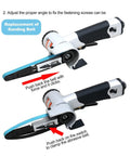 20mm Air Belt Sander Workhorse for Heavy Duty Woodworking showcasing belt adjustment and clamping mechanism details.