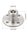 5mm Inner Dia Rigid Flange Shaft Coupler For Motors H12 By D10, metal connector with 5mm bore, 22mm base, shown with dimensions.