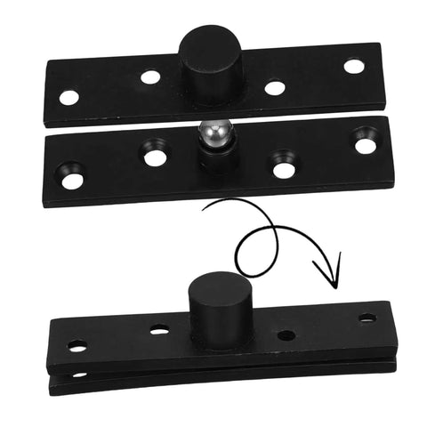 Heavy Duty Hidden Door Hinge Kit With Concealed Pivot For Secret Bookshelf Doors, black finish, stainless steel, parts view