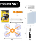 Windshield Repair Kit With Pressure Syringe For Quick Fix Of Chips Bulls Eye And Star Shaped Cracks In Auto Glass displayed with components