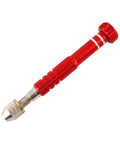 Red Pin Vise Drill With 3 Jaw Chuck, Adjustable 0 to 1 Eighth Inch Capacity, All Metal Aluminum Body, Built Tough Handy Hand Drill For Jewelry Making And Miniature Projects, No Drill Bits Included, Red Finish, Model SDZKQ-02