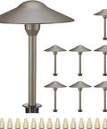Dope 3W 12V Low Voltage Path Lights Warm White Outdoor Bronze 8 Pack Waterproof G4 LED Bulbs For Garden Pathway Lawn Yard.