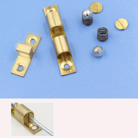 Double Ball Cabinet Door Catch With Adjustable Tension Roller Latch copper assembly components for small cabinets detail view